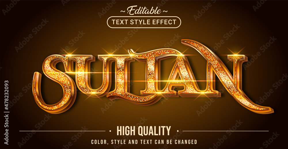 Fototapete editable text style effect - sultan text style theme.