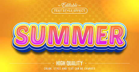 Editable text style effect - Summer text style theme.