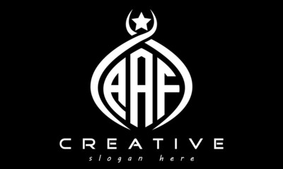 AAF three letters monogram curved oval initial logo design, geometric minimalist modern business shape creative logo, vector template