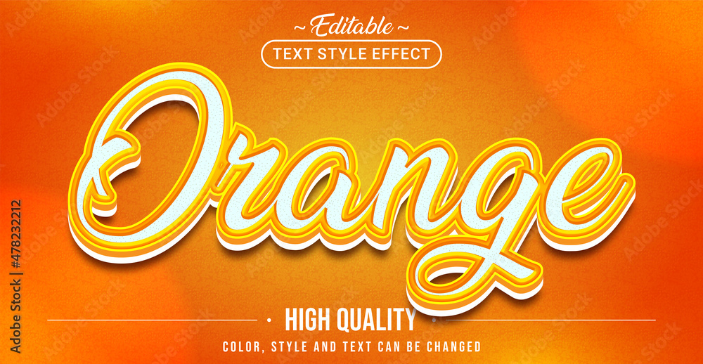 Aufkleber Editable text style effect - Orange text style theme.