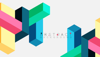 Obraz premium Abstract background. 3d cubes, cubic elements and blocks. Techno or business concept for wallpaper, banner, background, landing page