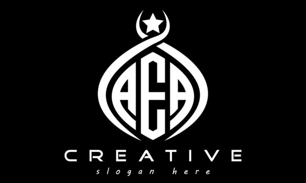 AEA three letters monogram curved oval initial logo design, geometric minimalist modern business shape creative logo, vector template
