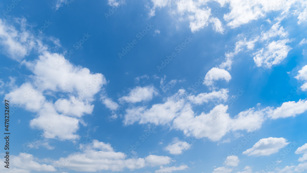 Wall mural panoramic view of clear blue sky and clouds, clouds with background.