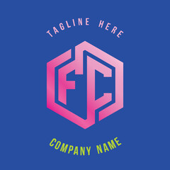 Obraz premium FC lettering logo is simple, easy to understand and authoritative