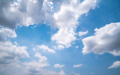 Panoramic view of clear blue sky and clouds, clouds with background.