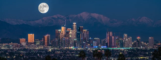 Papier Peint photo autocollant Skyline Moonlit Los Angeles