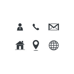 Icons for display personal detail in business cards ,resumes or website and mobile apps