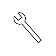 Wrench icon. Repair service symbol. Outline element. Simple design. Modern art. Vector illustration. Stock image. 