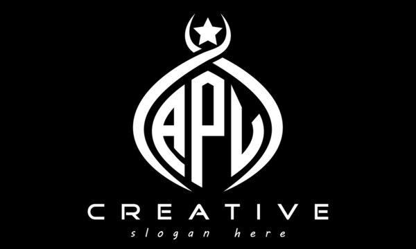 APV three letters monogram curved oval initial logo design, geometric minimalist modern business shape creative logo, vector template