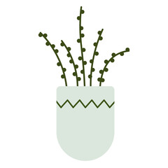 Flower pot icon. Colored sign. House plant. Botanic concept. Floral element. Home decor. Vector illustration. Stock image. 