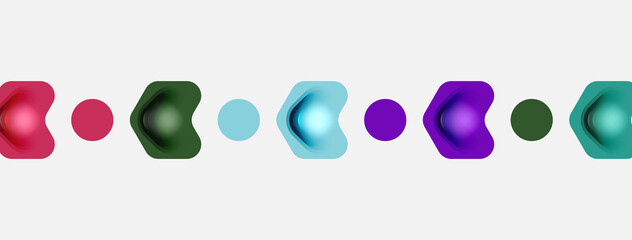 Color arrow shapes on white backdrop. Minimal geometric abstract background. Vector illustration for wallpaper banner background or landing page