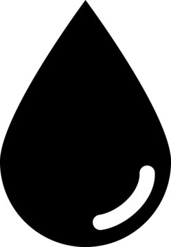 黒色の水滴のシンプルアイコン