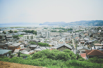 Fototapeta na wymiar 高台からの町並みの風景