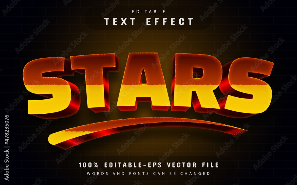 Poster stars text effect with gradient