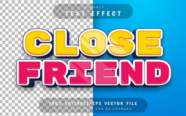 Close friend cartoon style text effect