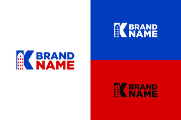Letter K building logo. Very suitable various business purposes also for symbol, logo, company name, brand name, icon and many more.