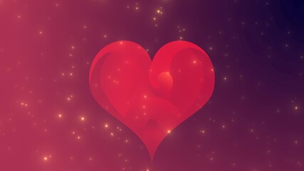 Valentines Background With Gold Dust And Heart