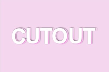 Cutout text effect template design with 3d paper cut out style use for business brand and logo. Design element for leaflets, cards, envelopes, covers, flyers sales. Vector illustration.