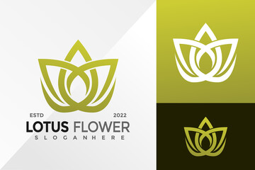 Lotus Flower Spa Logo Design Vector illustration template