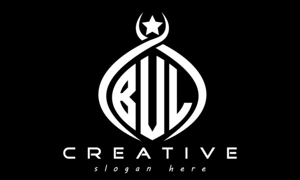 monogram curved oval initial bvl three letters logo design, geometric monogram minimalist modern business shape creative logo, vector template