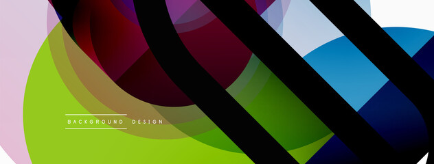 Obraz premium Creative geometric wallpaper. Minimal circle triangle and square line abstract background. Vector illustration for wallpaper banner background or landing page