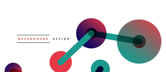 Abstract background. Round dots connected by lines. Trendy techno business template for wallpaper, banner, background or landing