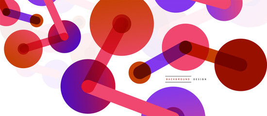 Abstract background. Round dots connected by lines. Trendy techno business template for wallpaper, banner, background or landing