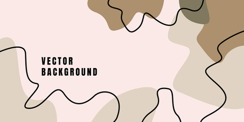 Modern and stylish templates with organic abstract shapes in pastel colors. Neutral beige and terracotta background in Scandinavian style. Burnt orange contemporary collage. Vector Illustration