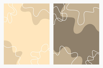 Geometric trendy set of abstract aesthetic minimalist hand drawn contemporary posters. Modern art ideal for wall decoration, interior poster design. Modern vector illustration.