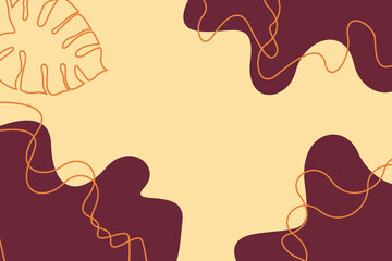 Mid century modern minimalist art print. Abstract contemporary aesthetic background. Continuous one line doodle drawing.