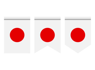 Japan flag or pennant isolated on white background. Pennant flag icon.