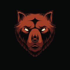 Brown Bear Head Vector Illustration