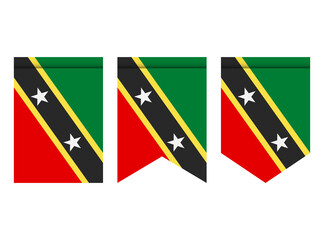 Fototapeta premium Saint Kitts and Nevis flag or pennant isolated on white background. Pennant flag icon.