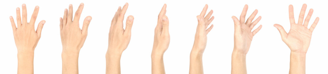 male left-hand symbol gesture isolated 