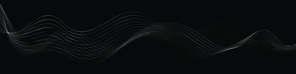 Modern abstract wave lines on black background vector eps 10