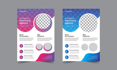 Corporate business flyer  template design in vector. A4 paper size. For marketing, business proposal, promotion, advertise, publication, cover page