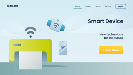 smart device concept for website template landing homepage