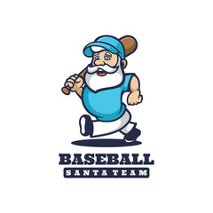 Illustration vector graphic of Base Ball Santa, good for logo design
