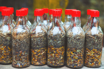 Indain made Ayurvedic Dried herb mix in Bottle for prevent the Hair fall