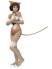 3d illustration of an fantasy cat figure