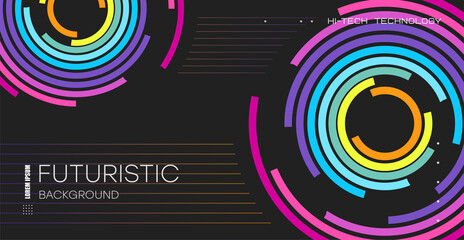 Obraz premium Bright abstract futuristic background. Abstract background with colorful circles.