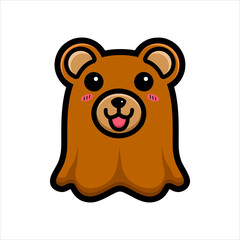 cute bear ghost character design