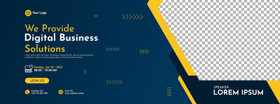 Business conference banner template design for webinar, marketing, online class program, etc