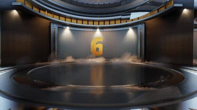 Countdown on reflective platform 4k