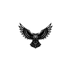 Modern business logo concept bird silhouette, vector illustration