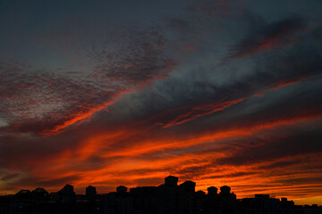 sunset over the city