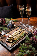 roast beef fillet on the Christmas table