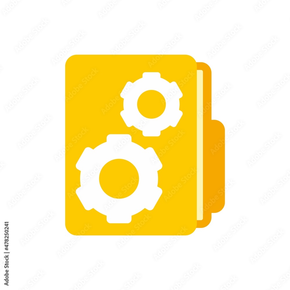 Poster testing software folder icon flat isolated vector