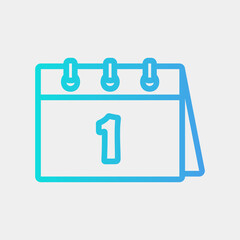 First day icon vector illustration in gradient style about calendar and date, use for website mobile app presentation