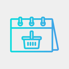 Shopping day icon vector illustration in gradient style about calendar and date, use for website mobile app presentation